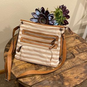 8 pocket zip purse crossbody with built in wallet pocket.